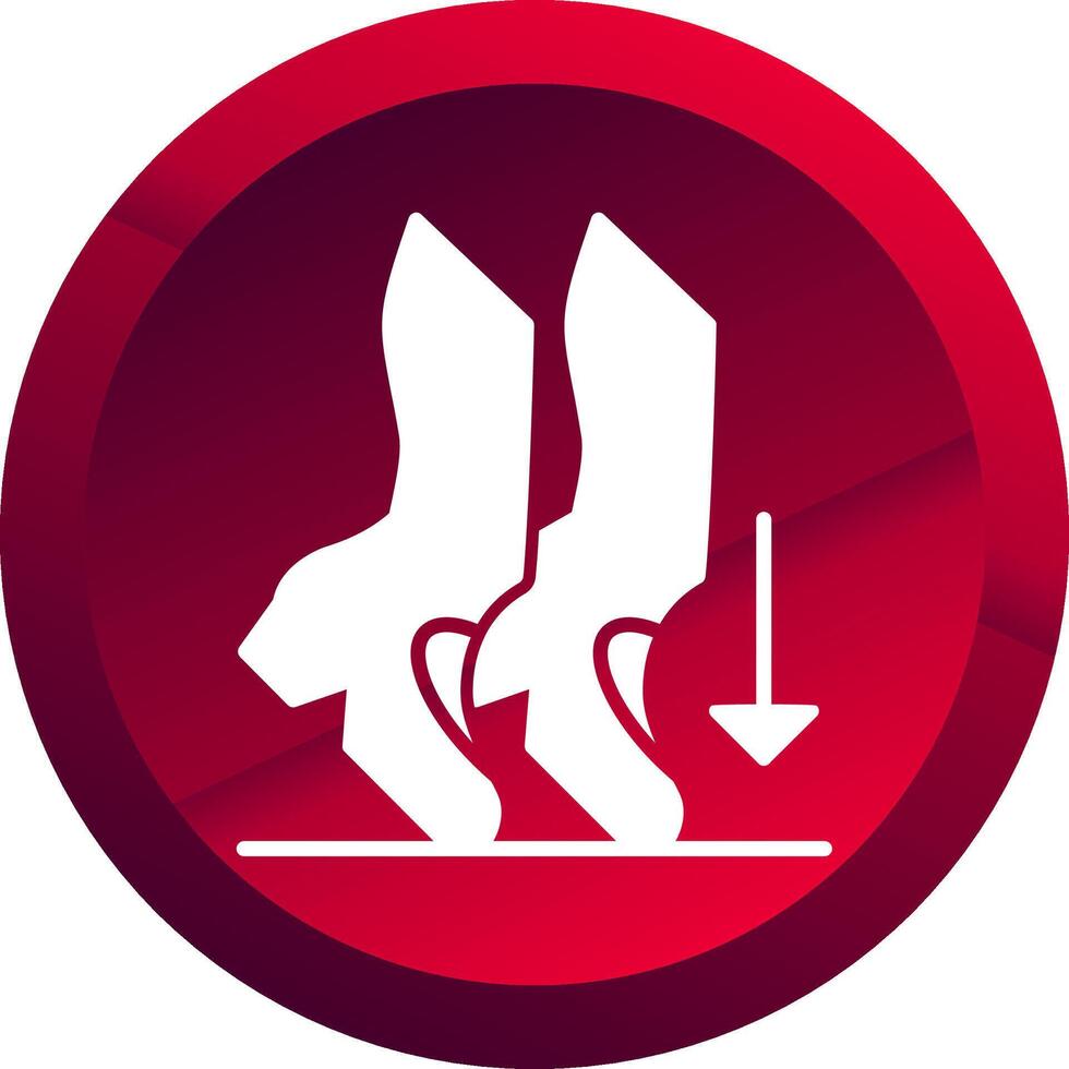 Toe Stand Glyph Button Icon vector