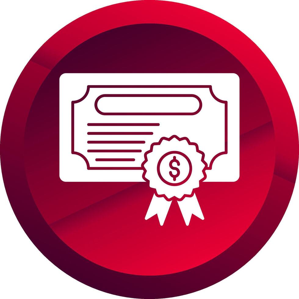 Certificate Glyph Button Icon vector