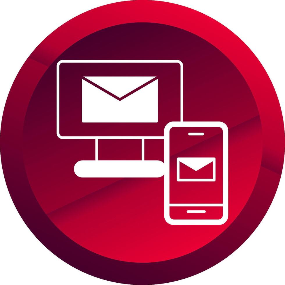 Mails Exchange Glyph Button Icon vector