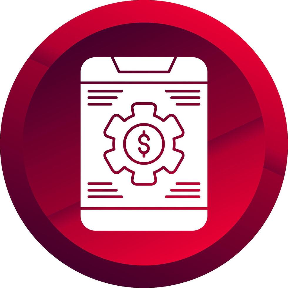 Banking App Settings Glyph Button Icon vector