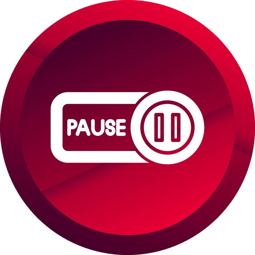 Pause Glyph Button Icon vector