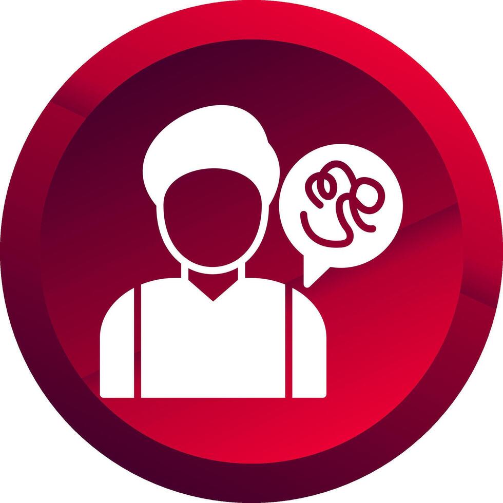 Schizophrenia Glyph Button Icon vector