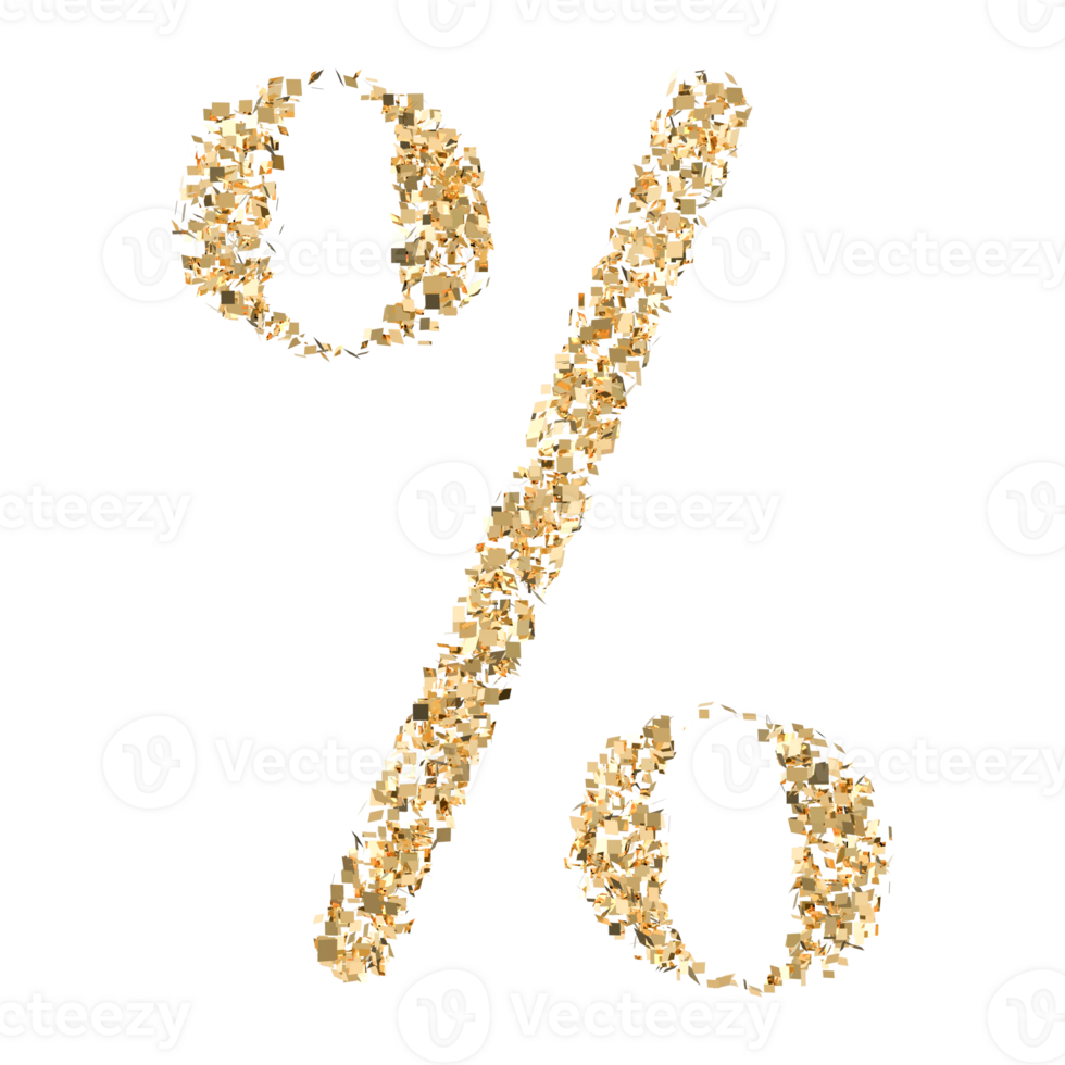 Gold Percent Symbol png