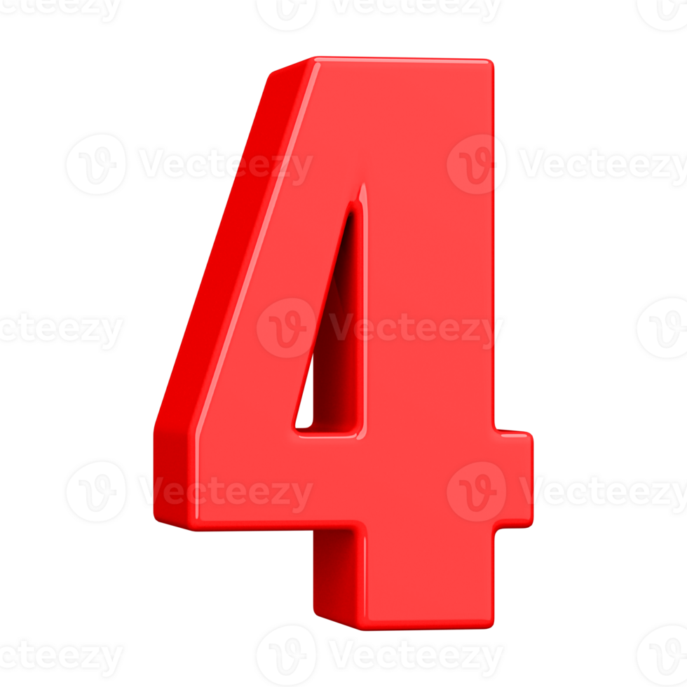 Red 3D Number 4 47504254 PNG Red 3D Number 4 47504254 PNG