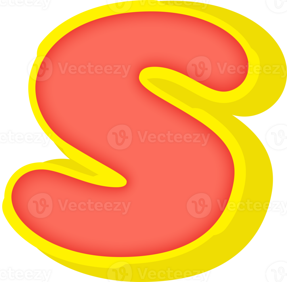 Party Comic Alphabet 3D Letter S png
