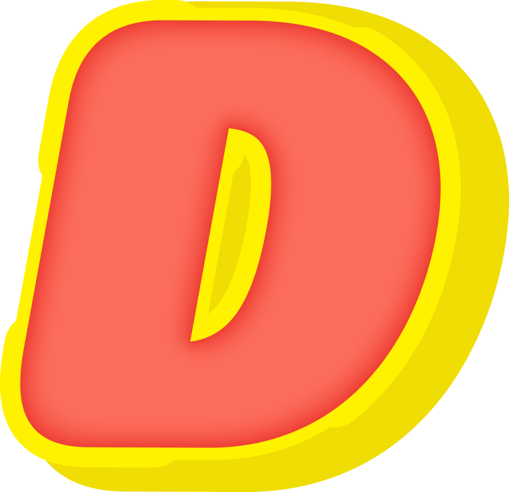 Party Comic Alphabet 3D Letter D png