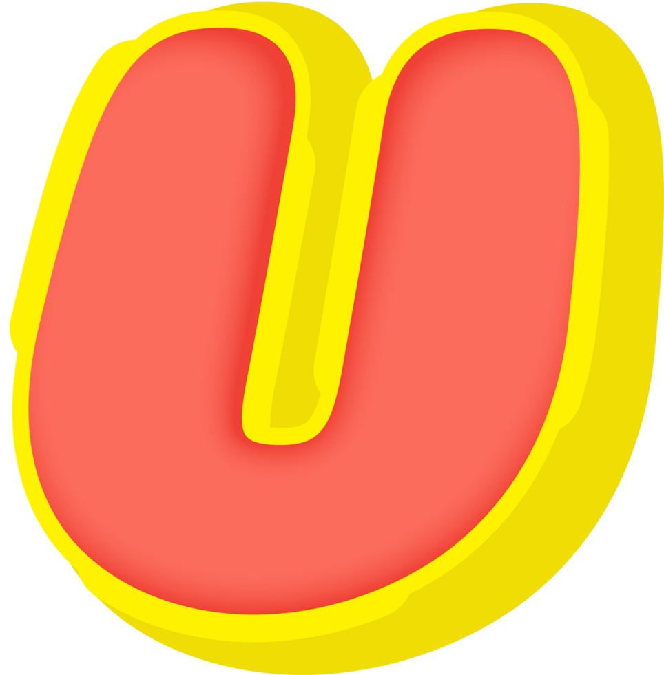 Party Comic Alphabet 3D Letter V png
