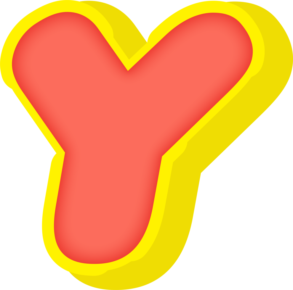 Party Comic Alphabet 3D Letter Y png