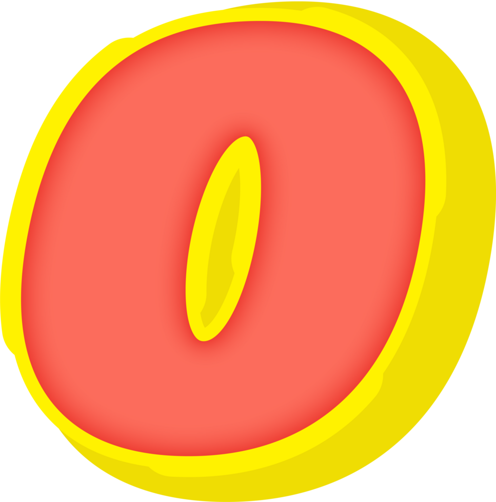 Party Comic 3D Number 0 png