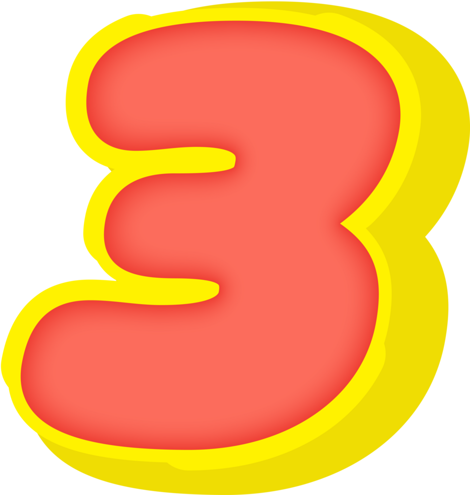 Party Comic 3D Number 3 png