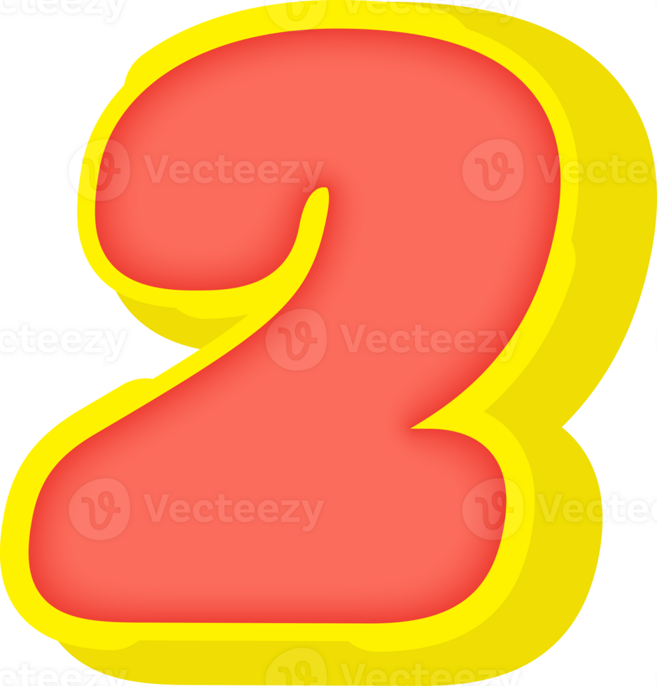 Party Comic 3D Number 2 png