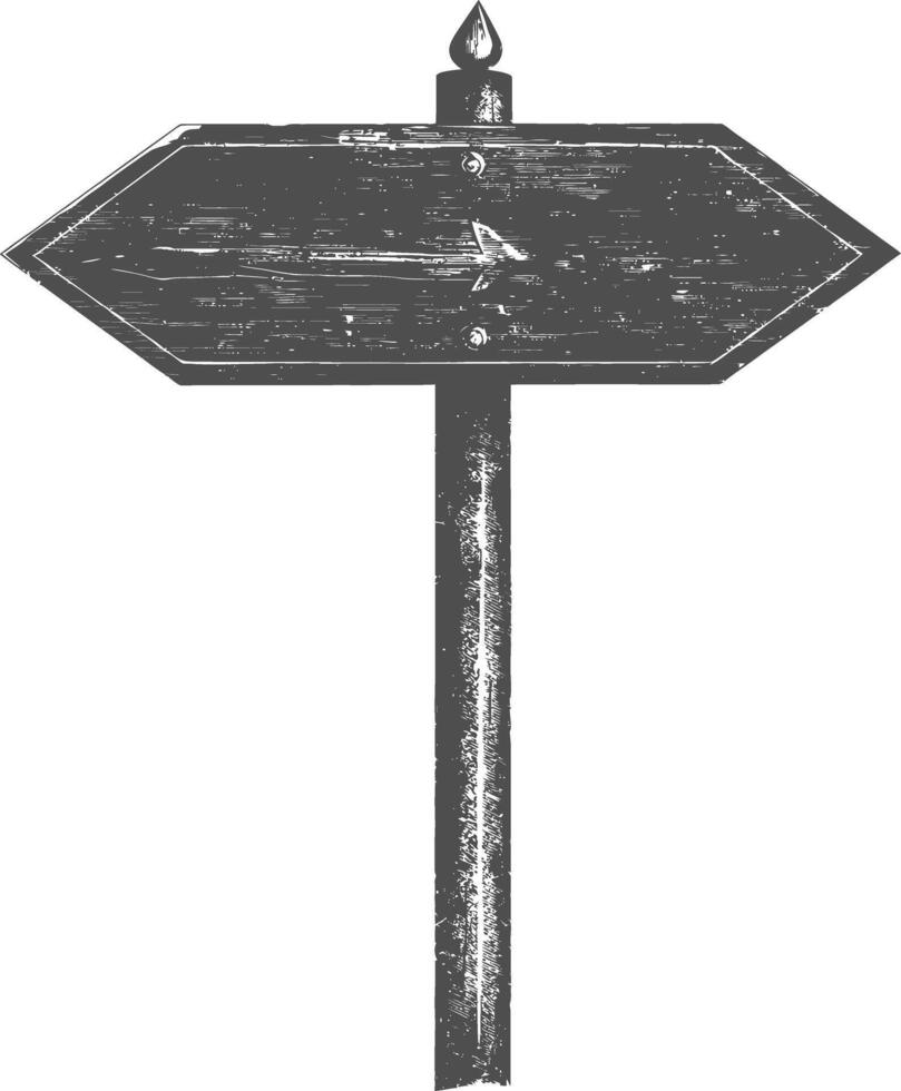 Wooden signpost with an arrow pointing right vector