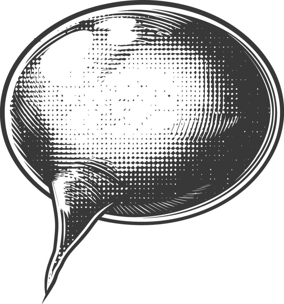 Detailed vintage speech bubble with halftone shadows vector