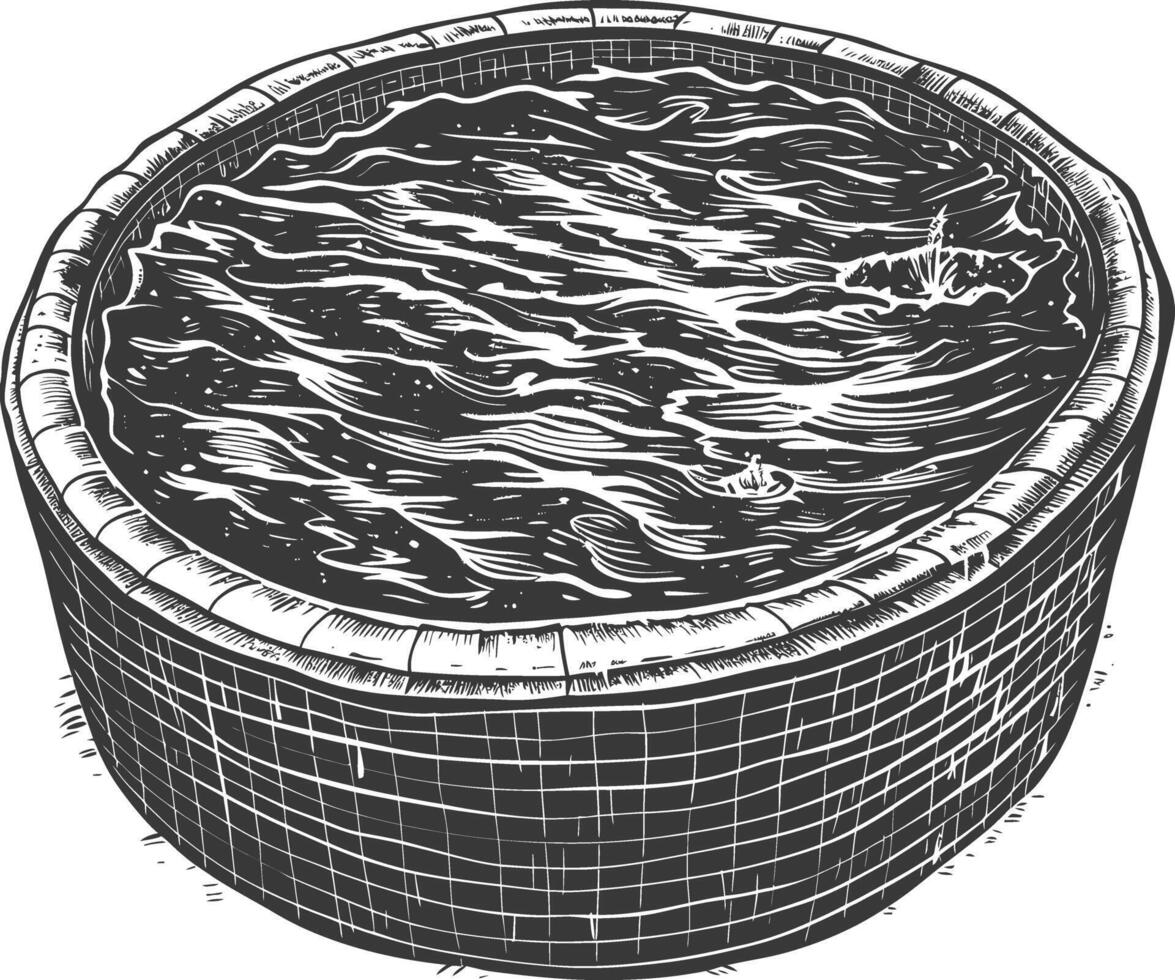 Barrel container with water surface ripples vector