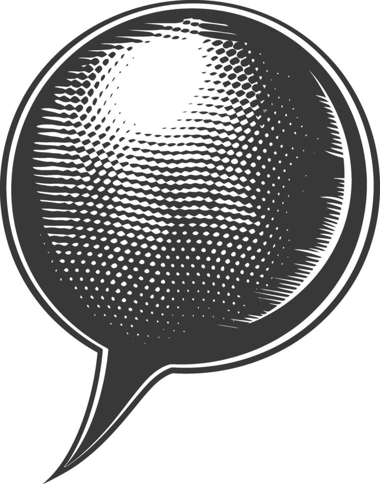 Detailed vintage speech bubble with halftone shadows vector