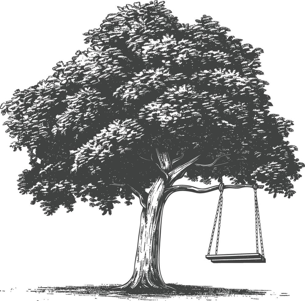 Lonely Tree with Swing vector