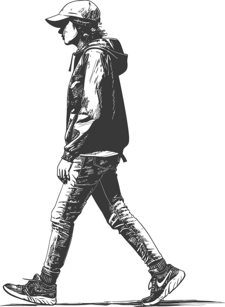 Hand Drawn Sketch of a Person Walking vector