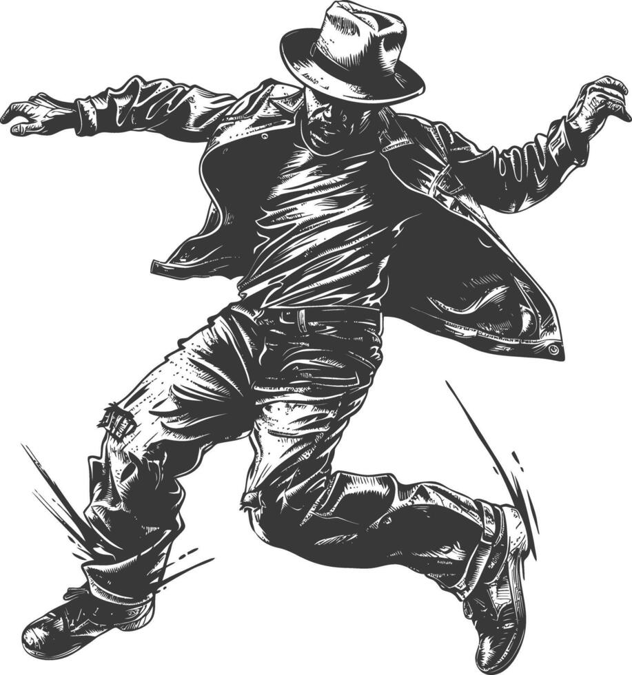 A man in a hat dancing in mid-air vector