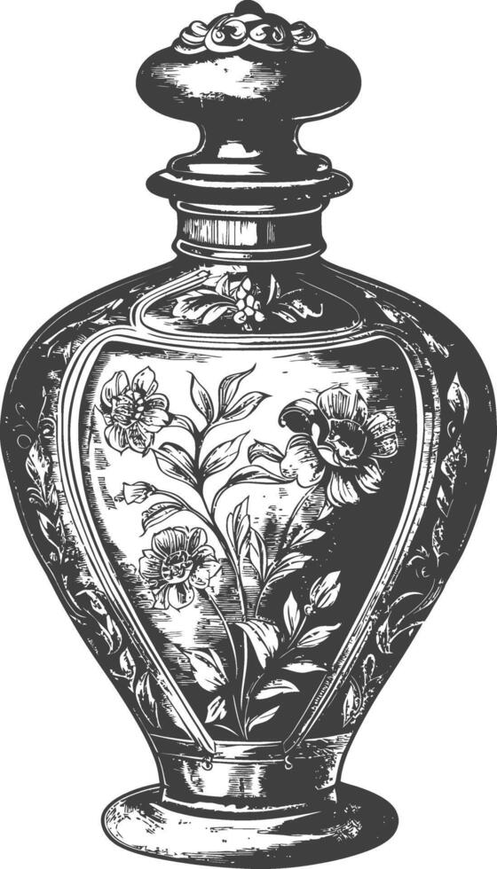 Ornate Vintage Perfume Bottle vector