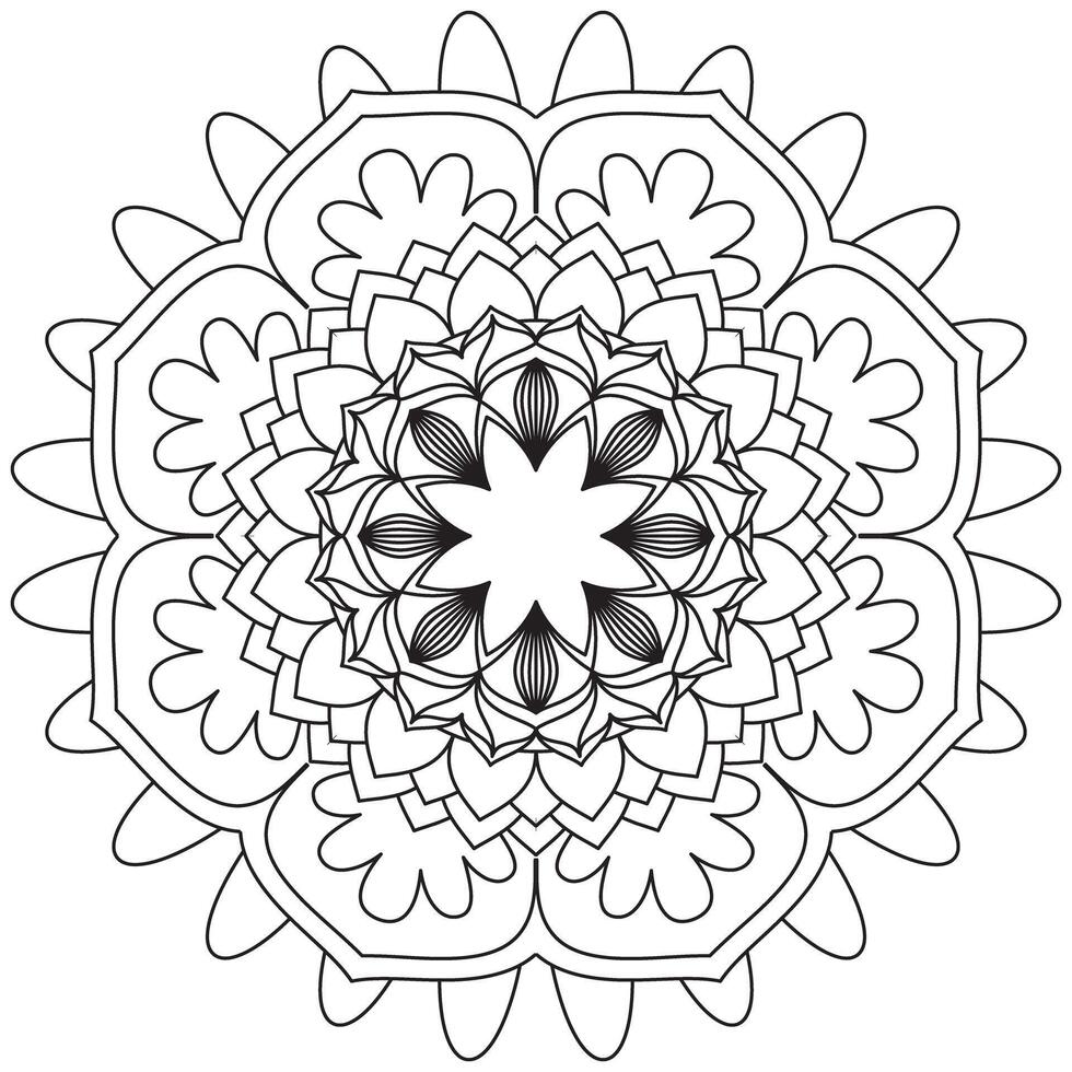 Intricate Mandala Coloring Page for Relaxation vector