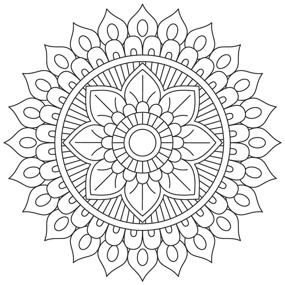 Intricate Mandala Coloring Page for Relaxation vector