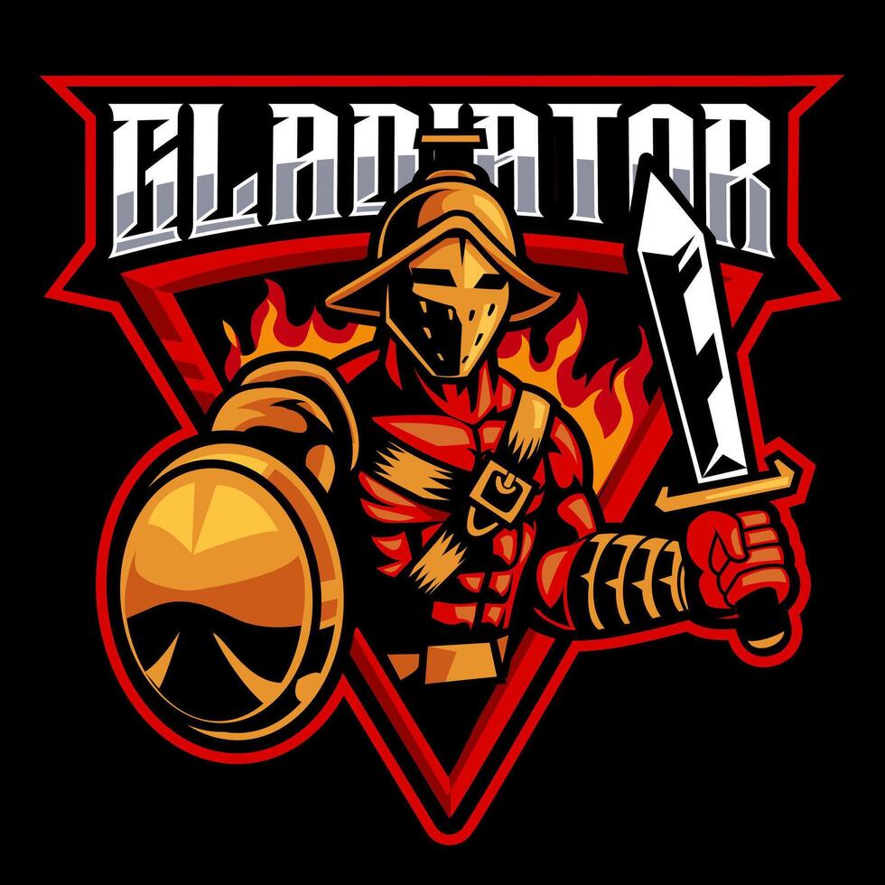 gladiator spartan mascot logo vector