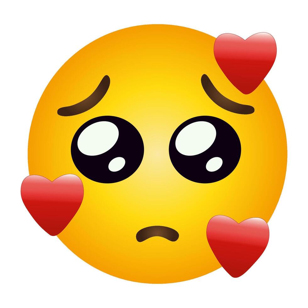 Speechless with love cartoon expression vector