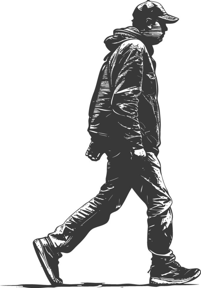 Walking Man Silhouette vector