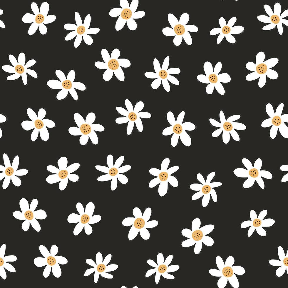 chamomile flower simple seamless pattern. vector