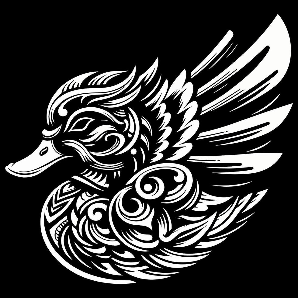 cyberpunk modern futuristic duck silhouette vector