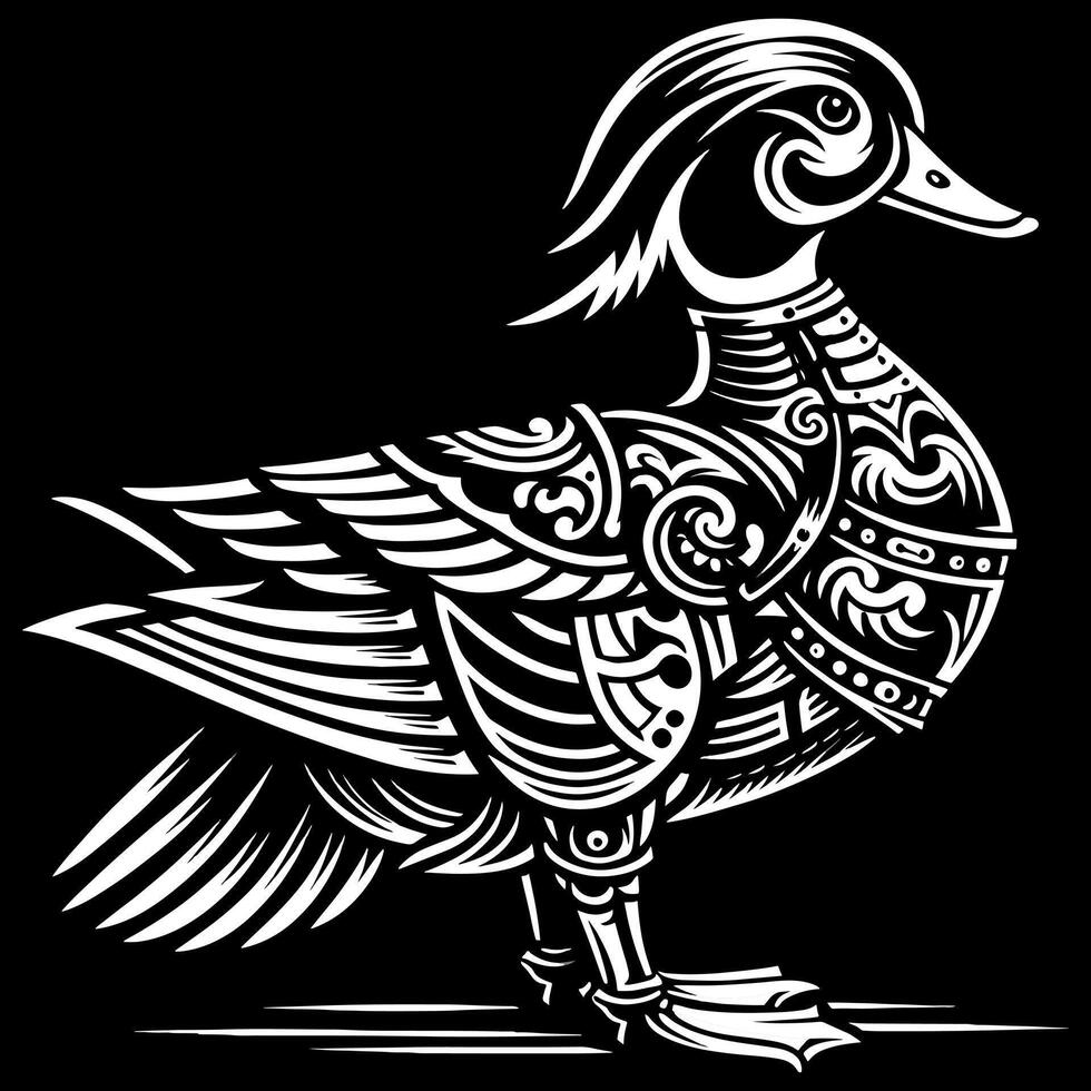 cyberpunk modern futuristic duck silhouette vector