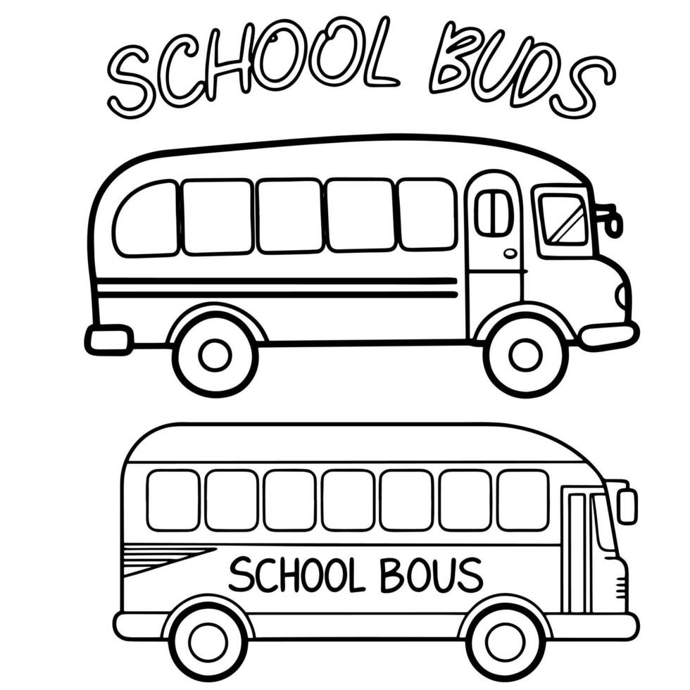 school bus line art vector
