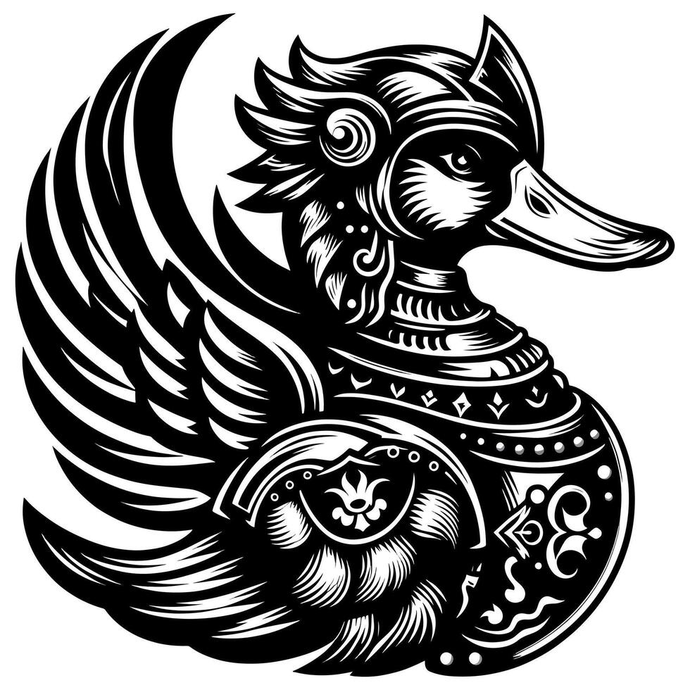 cyberpunk modern futuristic duck silhouette vector