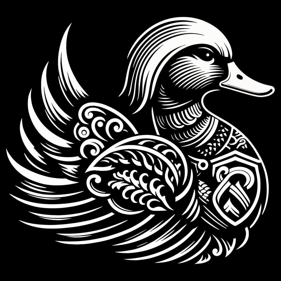 cyberpunk modern futuristic duck silhouette vector