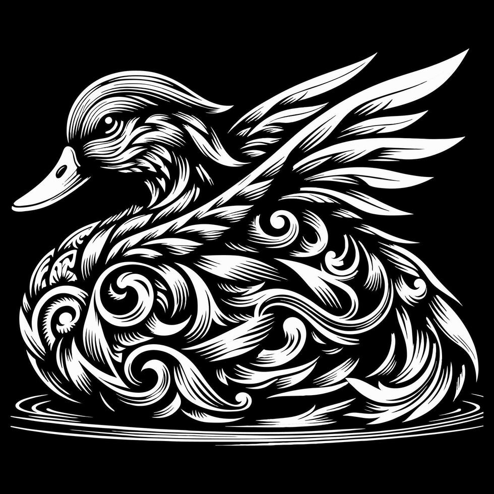 cyberpunk modern futuristic duck silhouette vector