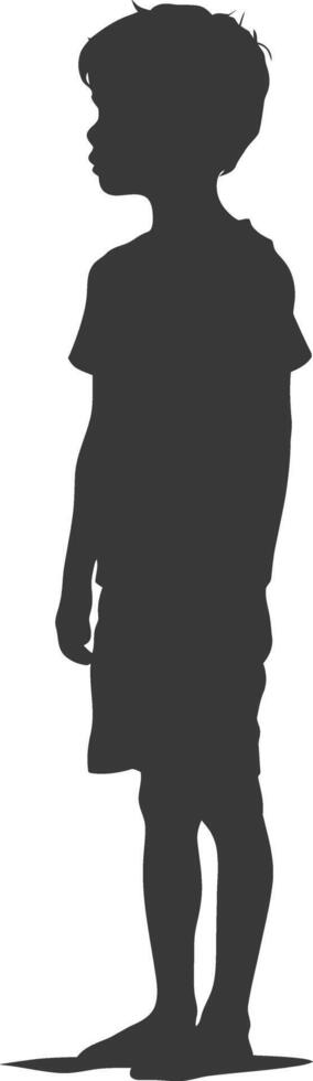 Silhouette of a Boy Standing vector