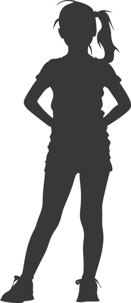 Silhouette of a Young Girl vector