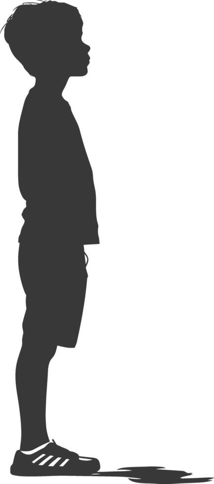 Silhouette of a boy standing vector