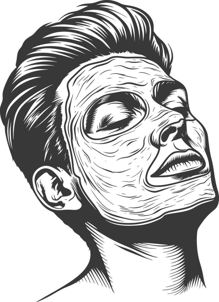 Man with a facial mask on his face vector
