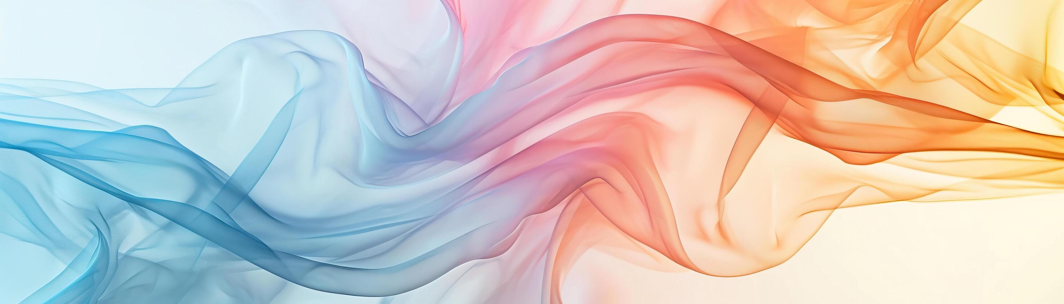 Colorful flowing abstract waves blending seamlessly in shades of blue, pink, and orange on a light background. photo