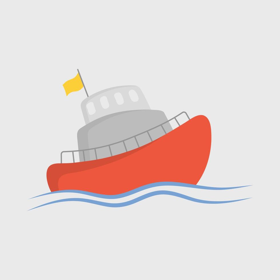 Cute boats floating in water vector