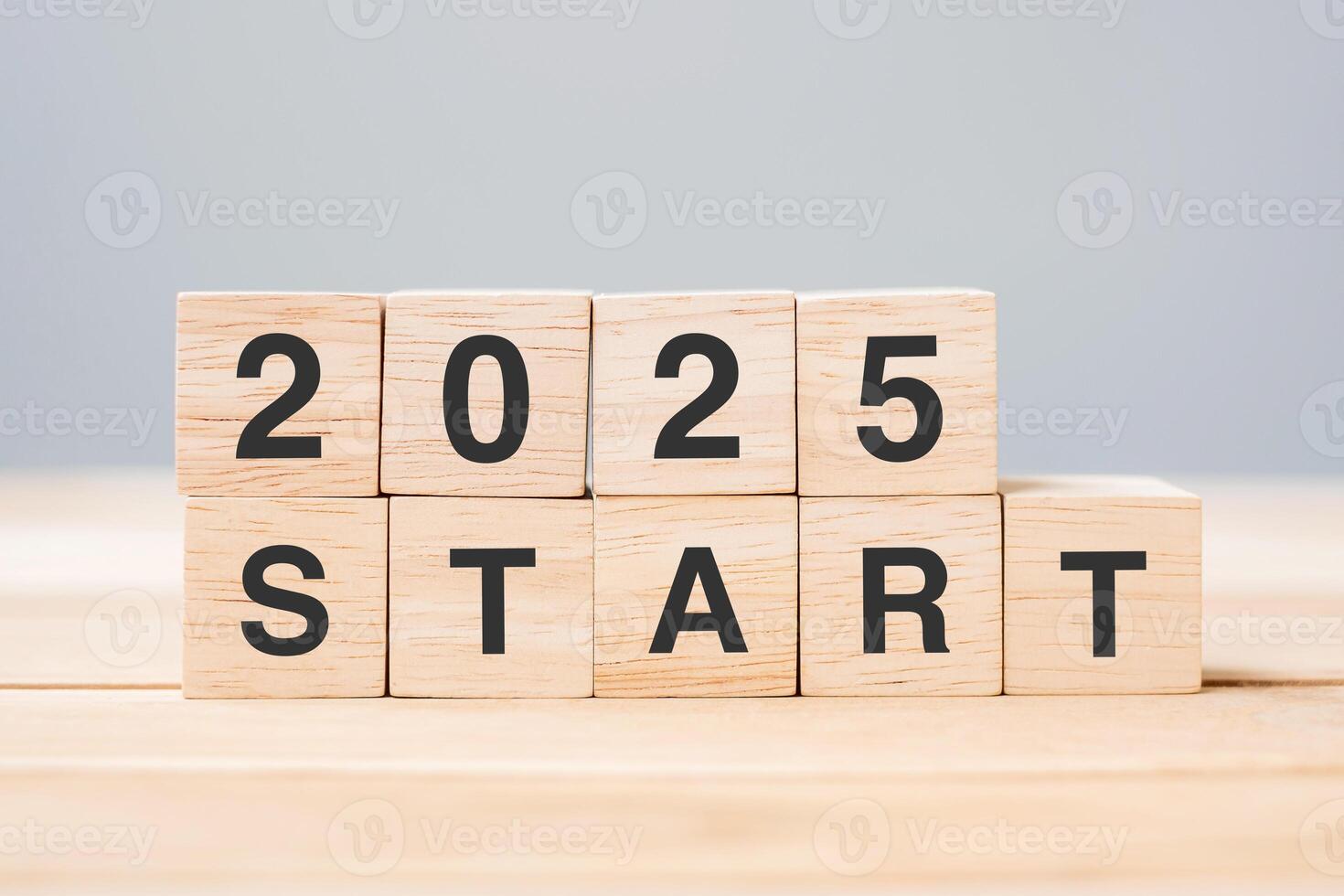 2025 START text on table. Resolution, strategy, goal, motivation, reboot, business and New Year holiday concepts photo
