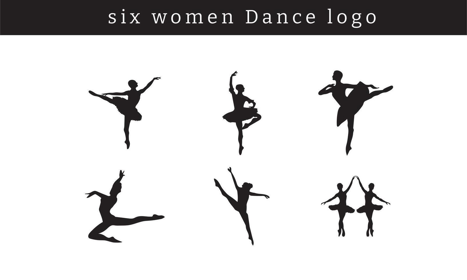 Collection of Photo Booth logo and Dance logo and Body logo Silhouette in different poses vector