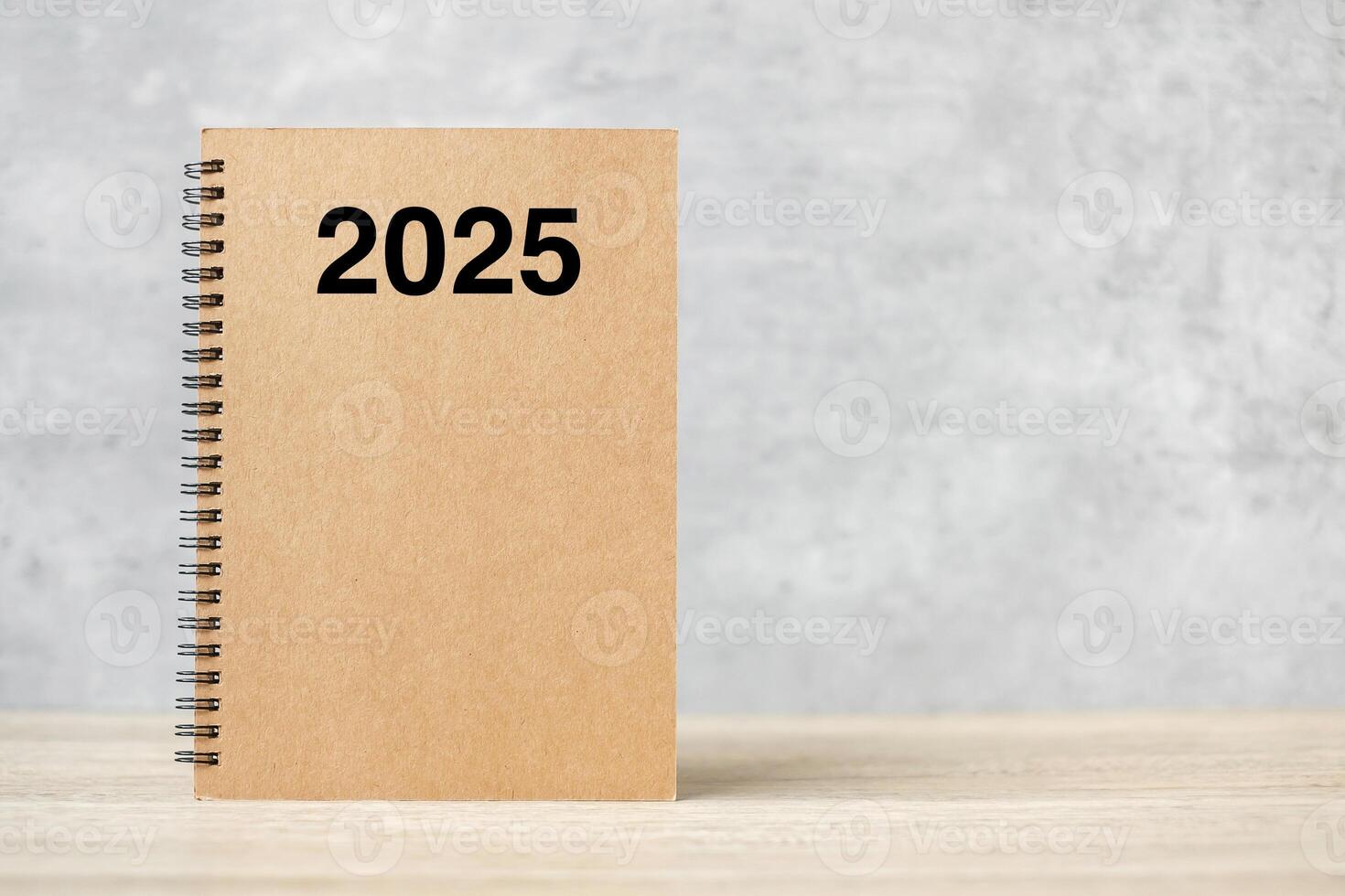 2025 Happy New Year calendar on table. countdown, Resolution, Goals, Plan, Action and Mission Concept photo