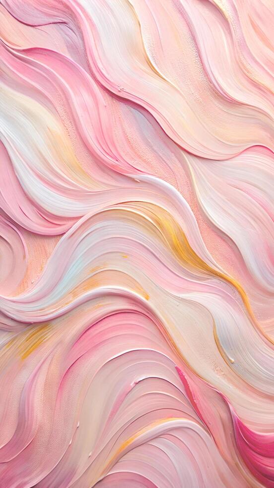 Vertical pink abstract background, white red and yellow gold oil art painting on canvas, acrylic texture artwork rough brushstrokes of paint photo
