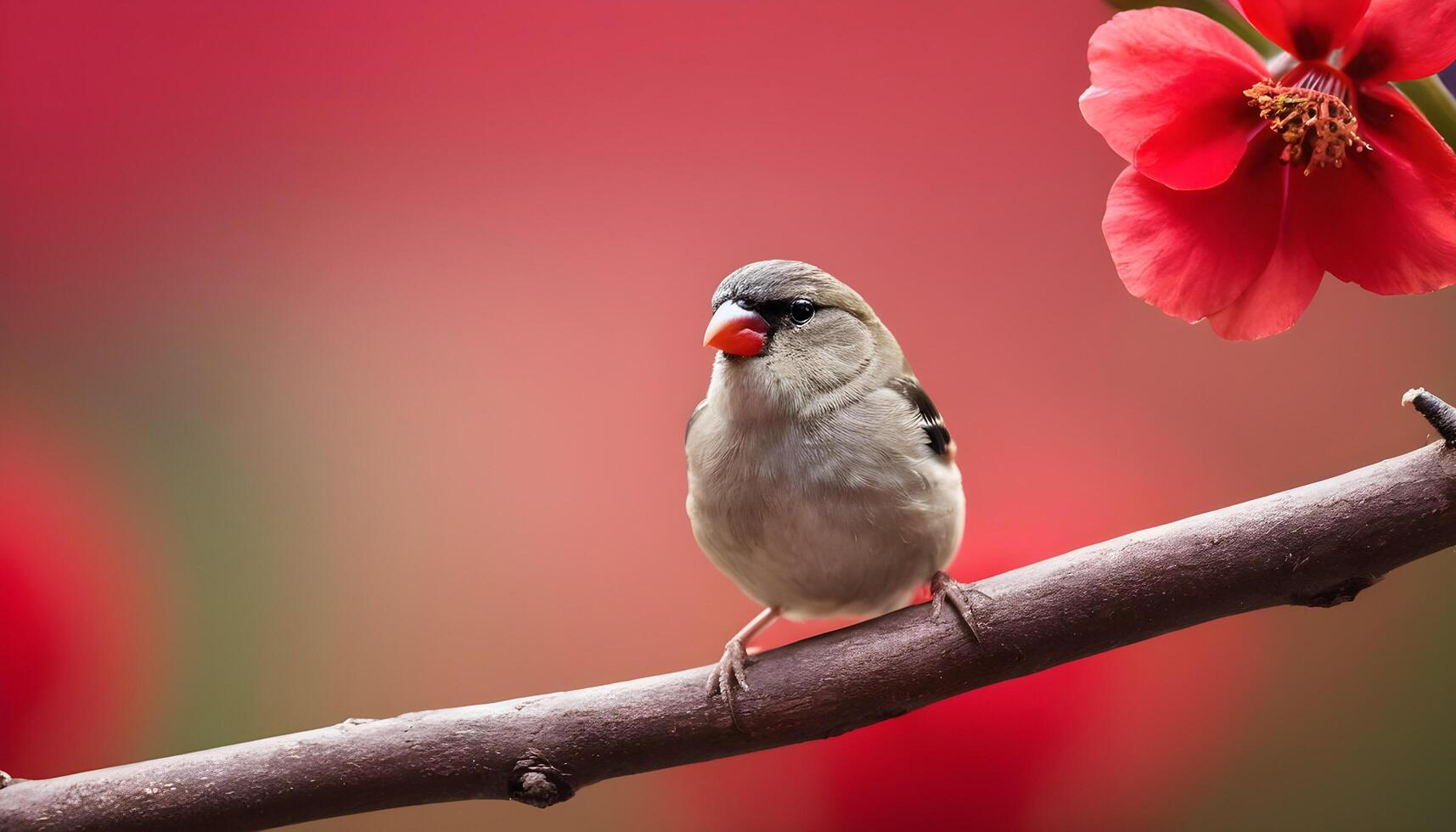 colourful tiny finch stands on a branch, Bird Photography photo