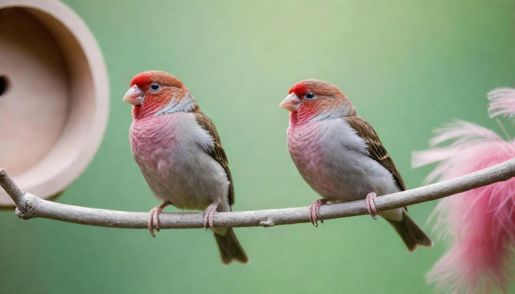 colourful tiny finch stands on a branch, Bird Photography photo