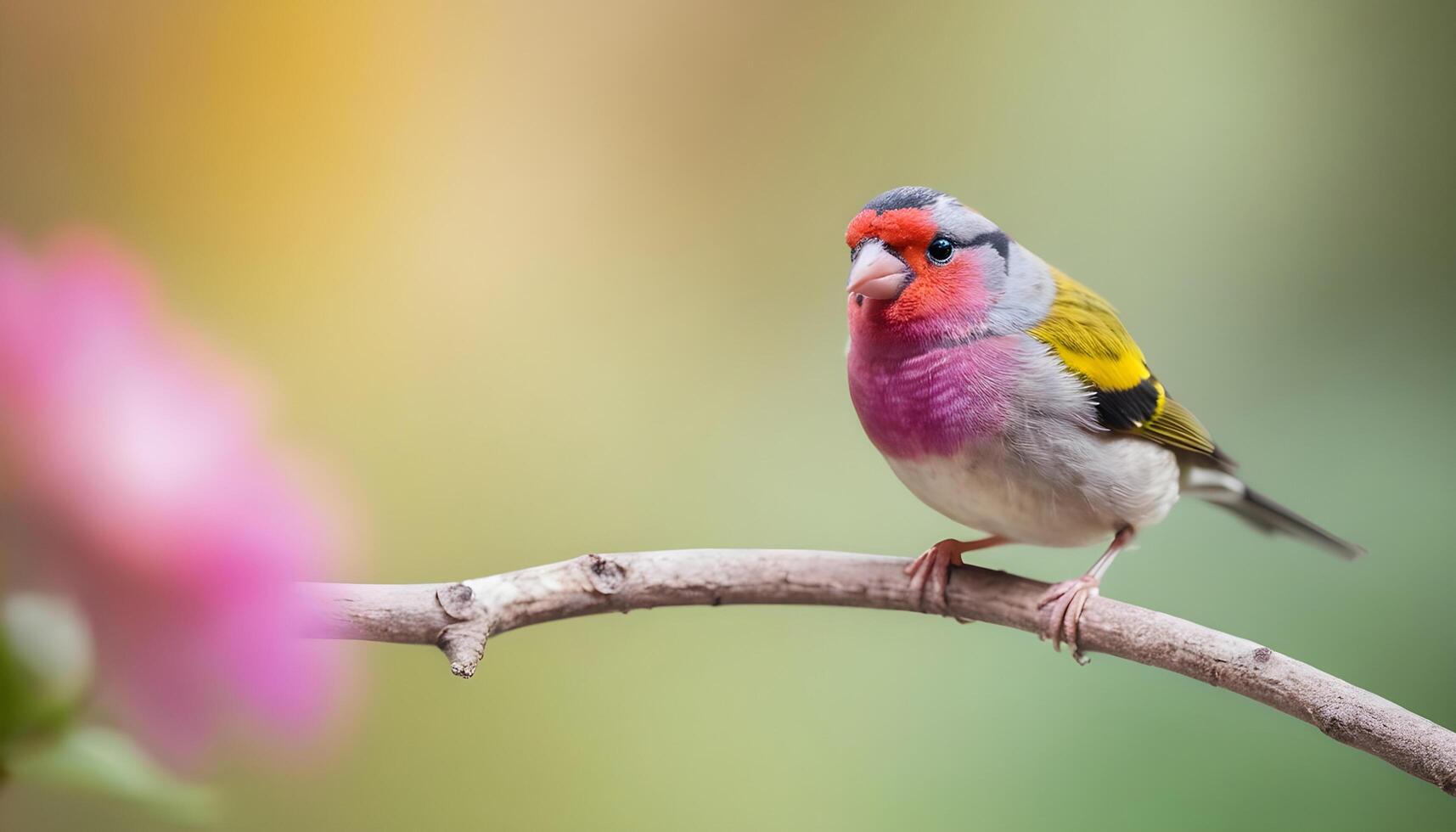 colourful tiny finch stands on a branch , Bird Photography photo