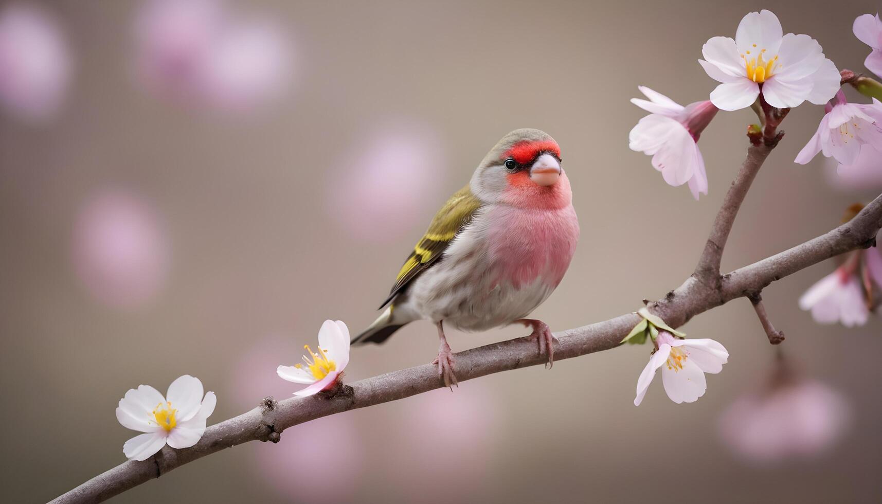 colourful tiny finch stands on a branch , Bird Photography photo