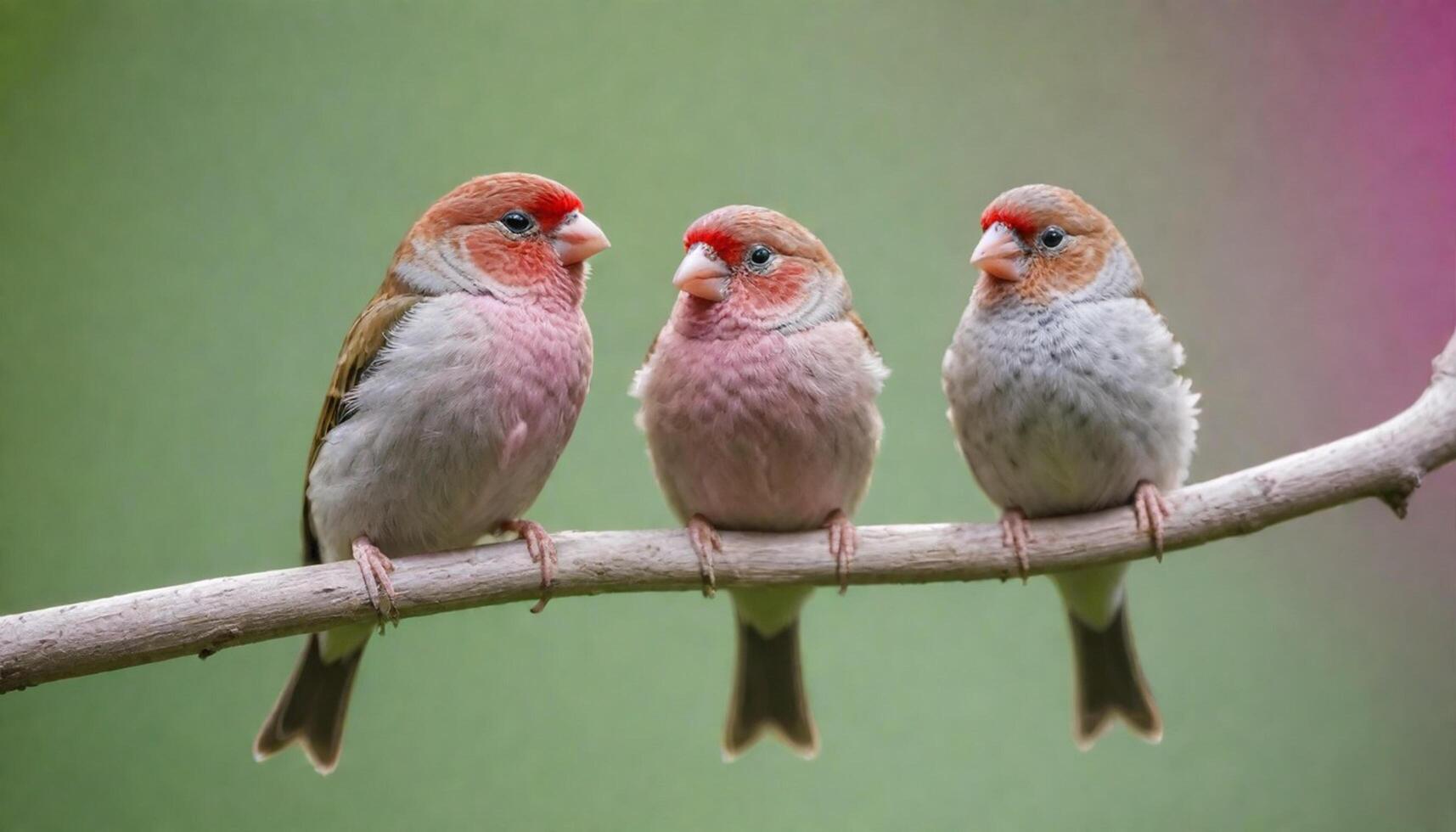 colourful tiny finch stands on a branch, Bird Photography photo